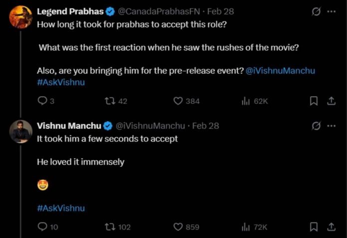 Vishnu Manchu Confirms Prabhas Did Not Charge for His Role as Rudra in 'Kannappa'