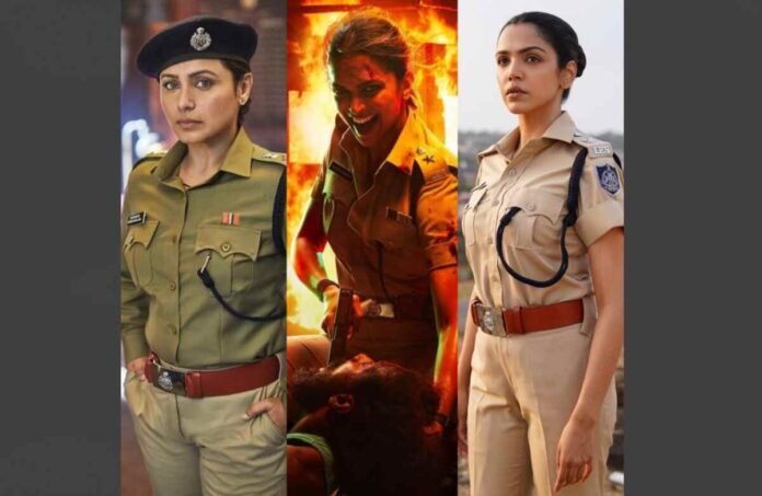 Indian Entertainment, Bollywood Actresses, Female Cop Portrayals, Progressive Cinema, Women in Power, Breaking Stereotypes, Indian Cinema, Web Series India, Strong Female Characters, Authentic Portrayals, Deepika Padukone, Singham Again, Sonakshi Sinha, Dahad, Shriya Pilgaonkar, Chhal Kapat The Deception, Tabu, Drishyam, Rani Mukerji, Mardaani, Crime Thriller, Police Drama, Law Enforcement, Feminism in Cinema, Gender Equality, Resilience, Justice, Empowerment,
