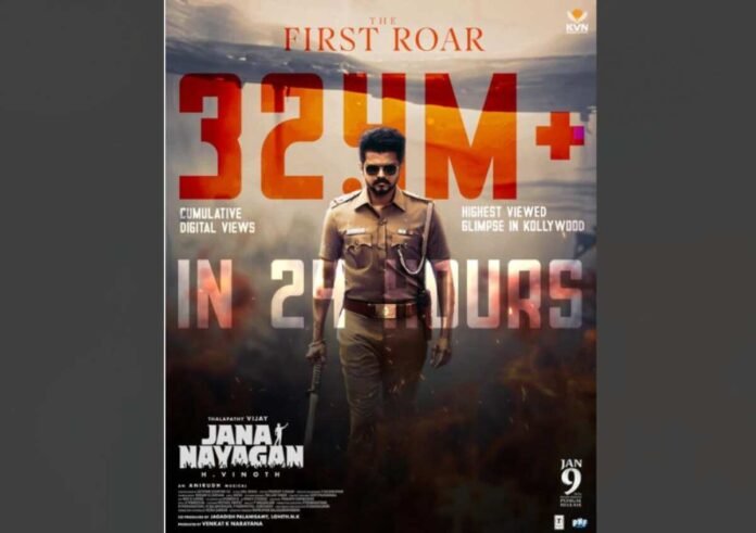 Thalapathy Vijay’s Jana Nayagan First Glimpse Creates History! 32.4M+ Digital Views in 24 Hours – Highest Ever for a Kollywood Glimpse