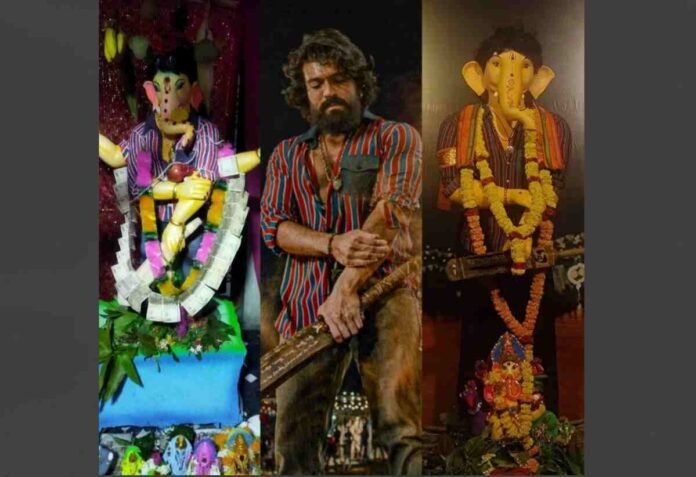 Ram Charan’s Peddi Fever Strikes on Ganesh Chaturthi! Fans Create a Peddi-Inspired Figure of Lord Ganesha