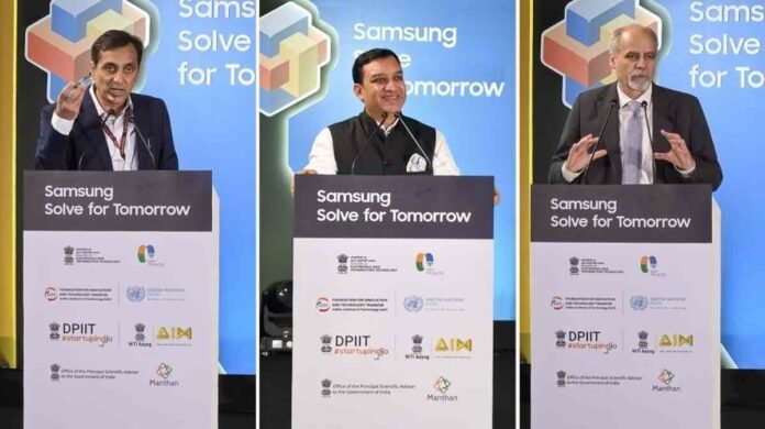 Samsung Solve for Tomorrow, Samsung Solve for Tomorrow 2026, Samsung CSR India, Samsung Innovation Programme, youth innovation India, student innovators, STEM education India, Samsung student startup programme, Sushil Pal MeitY, Stefan Priesner UN, Nikhil Agarwal IIT Delhi, FITT IIT Delhi, Sustainable Development Goals, student entrepreneurship, innovation grants, technology for social impact, young entrepreneurs India, AI innovation, ₹2 crore grants,Samsung Solve for Tomorrow 2026